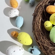 Bfogop 100 Pcs Decorative Easter Eggs Easter Mini Eggs Pastel Easter Eggs Plastic Speckled Eggs Easter Bird Eggs for Basket Fillers Spring Party Favors Home Centerpiece Decor