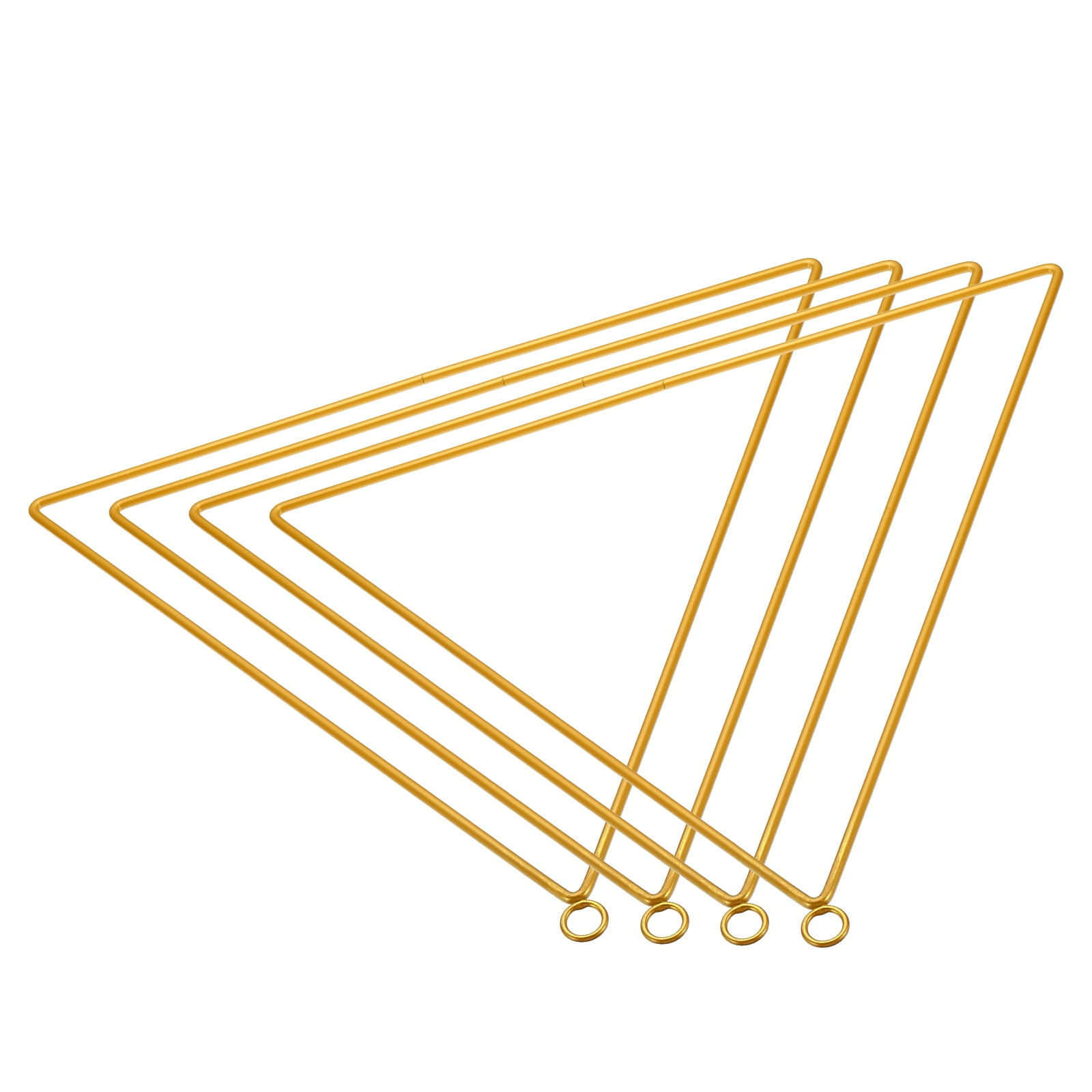 Uxcell 12in Metal Hoop for Crafts, 4Pcs Triangle Dream Catcher Supplies, Gold Tone