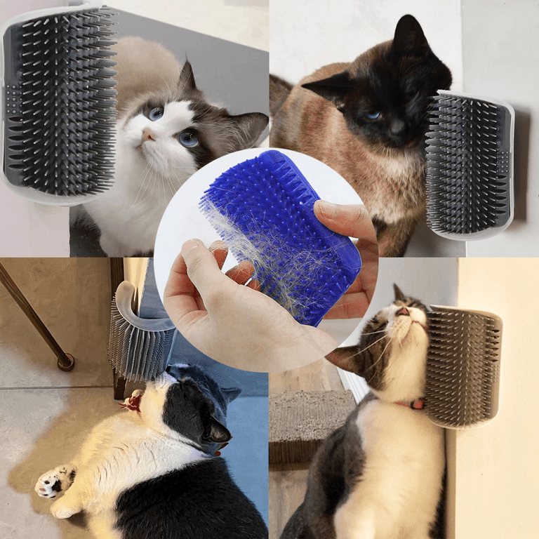 2 Pack Corner Brush for Cats, Self Groomer Grooming Wall Massage Brush with  Catnip Softer Cat Wall Comb Self Massage Tool for Long & Short Fur Kitten