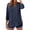 Summer Tops Navy, variant on Womens Cotton Linen Tops, 3/4 Sleeve Shirts for Women Casual Lightweight Solid Color Pleated Notch V Neck Dressy Blouses with Buttons
