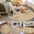 thumbnail image 5 of Black Khaki Round Area Rug 3Ft Washable Small Circle Rugs for Kitchen Entryway, Spring Flora Non-Slip Carpet Floor Mats Indoor Outdoor Carpet Runner Aesthetic Home Decor, 5 of 8