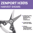 thumbnail image 4 of Zenport H301S Harvest Shear, Short Straight, 1 Inch Inch Stainless Steel Blades, Red - 3 Pack, 4 of 5