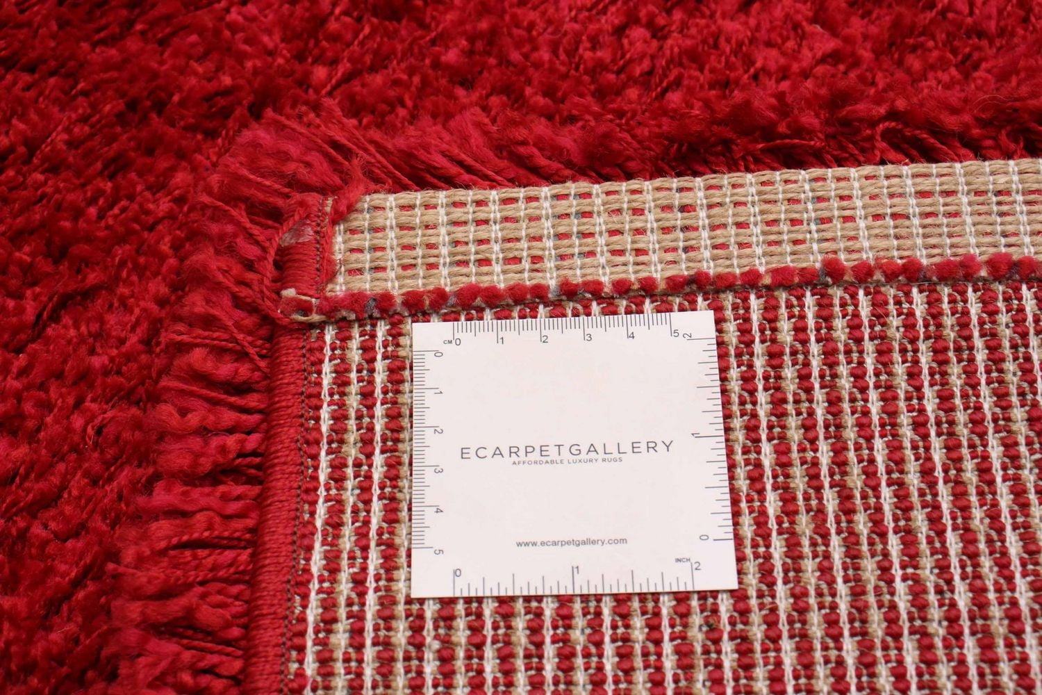 ECARPET Lotus Mod Red Shag 4'0" x 5'7"