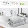thumbnail image 6 of Infinitee Xclusives Spa and Hotel Quality Turkish Cotton 2 Piece Grey Bath Towels Set, 6 of 9