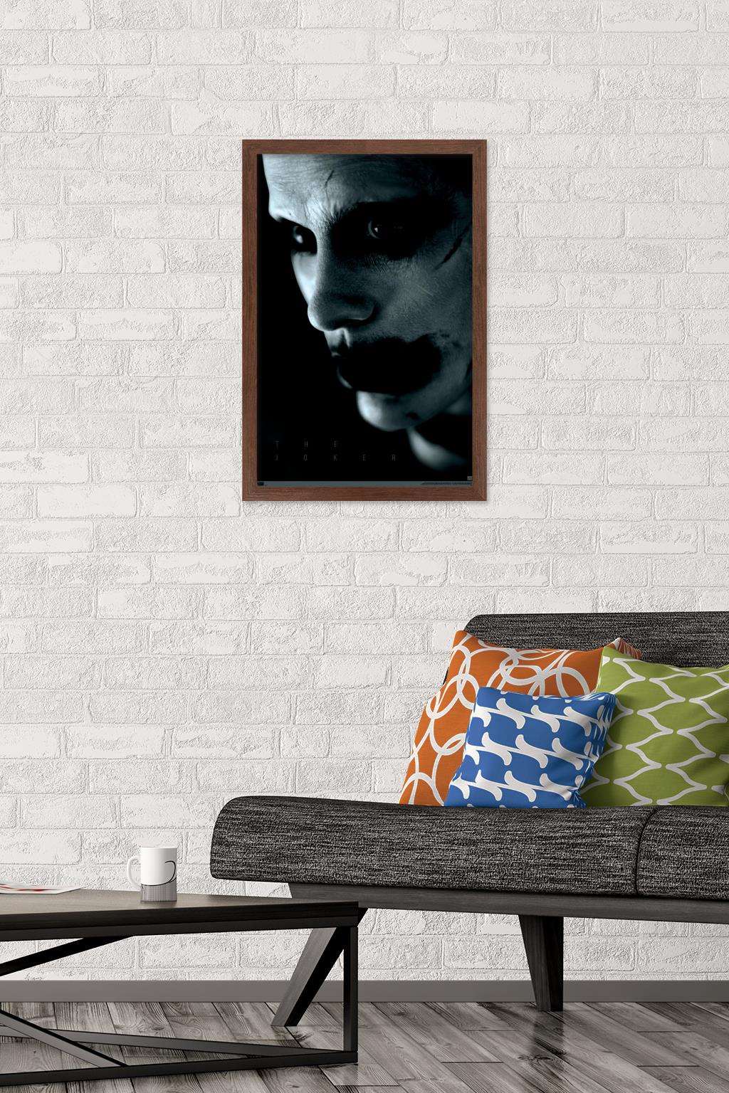 DC Zack Snyder's Justice League - Joker Close-up Wall Poster, 14.725" x 22.375", Framed