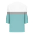 thumbnail image 7 of Timegard Tops for Women Trendy 3/4 Sleeve V Neck Color Block Drop Shoulder Casual Loose Comfy Blouse, 7 of 7