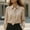 Khaki, variant on MORTTIC Women's Classic Tie Solid Color Long Sleeve Shirt Lapel Collar Blouse Casual Top for Office Daily White，S