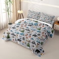 thumbnail image 3 of Erosebridal Jungle Bear Quilt Full, Natural Adventure Full Bedspread Sets, 3 Pieces 1 Coverlet and 2 Pillowcases, 3 of 7
