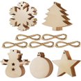 thumbnail image 1 of 50 piezas de adornos de rodajas de madera, adornos colgantes de madera sin terminar, rodajas con orificio para bricolaje y decoraciones de fiesta, 1 of 5