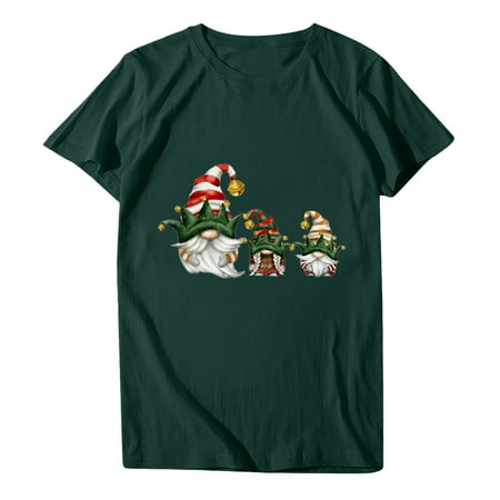 

Green Tops for Women Adult Fashion Short Sleeve Round Neck Printing Casual Blouse T-Shirt Tops Shirt Corset Tops for Women Green L