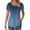 505_Navy, variant on Texiao Women's Solid Color Casual Round Neck Pleated Line Chest Petal Short Sleeve T Shirt Top Blouse