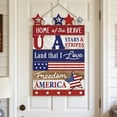 thumbnail image 6 of SLYNSHome 4th of July Hanging Door Sign 250th Anniversary Wooden Decor Farmhouse Patriotic Decor Independence Memorial Day Wall Door Rustic Plaque for Porch Outdoor, 6 of 6