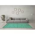 thumbnail image 3 of Ahgly Company Machine Washable Indoor Square Oriental Turquoise Blue Traditional Area Rugs, 3' Square, 3 of 4