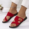 thumbnail image 4 of CQONEPT Slip On Slide Sandals for Women Rhinestone Dressy Open Toe Flats Slippers Comfortable Fashion Trendy Beach Cute Ladies Slides Casual Dress Women's Sandals 2025 Red Size 9.5, 4 of 9
