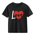 thumbnail image 2 of Plebaso Kids Valentines T-Shirts Cute Heart Graphic Tshirts for Boys Girls Short Sleeve Summer Tee Tops, 2 of 7