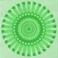 thumbnail image 1 of Ahgly Company Tapis d'Intérieur Lavable en Machine Carré Vert Transitionnel, 5 Pieds Carré, 1 of 7