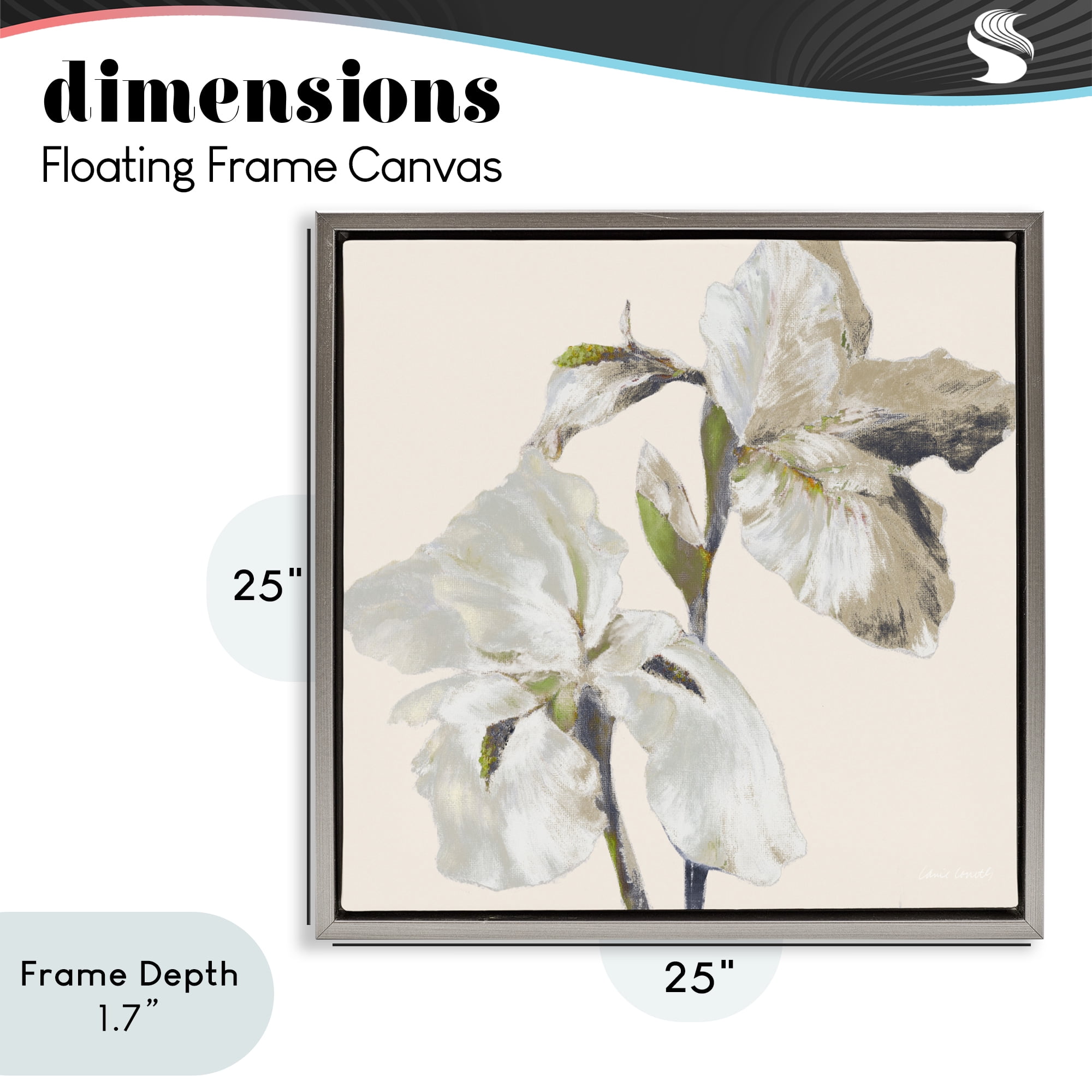 Stupell Industries Irises Soft Beige Gray Framed Floater Canvas Wall Art, design by Lanie Loreth