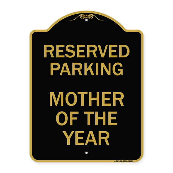 SignMission A-DES-BG-1824-23869 18 x 24 in. Designer Series Sign - Mother of the Year, Black & Gold