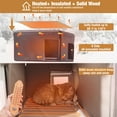 thumbnail image 3 of MEDEHOO Heated Cat House for Outside Cats Winter, 100% Waterproof Insulated Outdoor Cat Shelter with Heater & Insulated Liner, 3 of 7