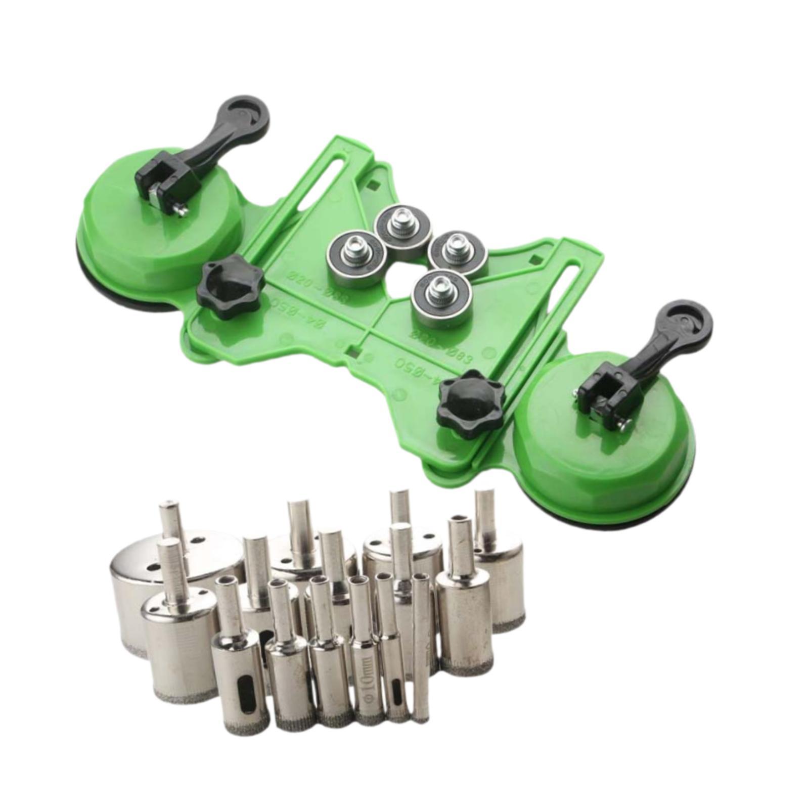 16 Pieces Tile Saw Centering Locator Drill Guide Portable Carbon Steel Set for Granite Marble Aquarium Work