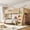 Natural + MDF + Pine + Plywood, variant on Twin/Twin XL over Full Bunk Bed with Built-in Wardrobe and Storage Spaces, Solid Wood Bunk Bed with Guardrails, Childlike Rock Climbing and Full Upgraded Slats Design, Natural