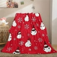 thumbnail image 4 of EGNMCR Christmas Blanket Snowman Snowflake Printed Flannel Blanket Soft Warm Nap Blanket a blanket, 4 of 5