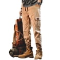 thumbnail image 2 of Men Casual Cargo Joggers Elastic Waist Pants Sweatpants Sports Workout Trousers, 2 of 8