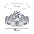 thumbnail image 2 of Anillo de Compromiso Plata de Ley Zirconia Cúbica Boda | Excelente corte, claridad y pulido exquisito. MFZFUKR CPB-wsh151-2, 2 of 5