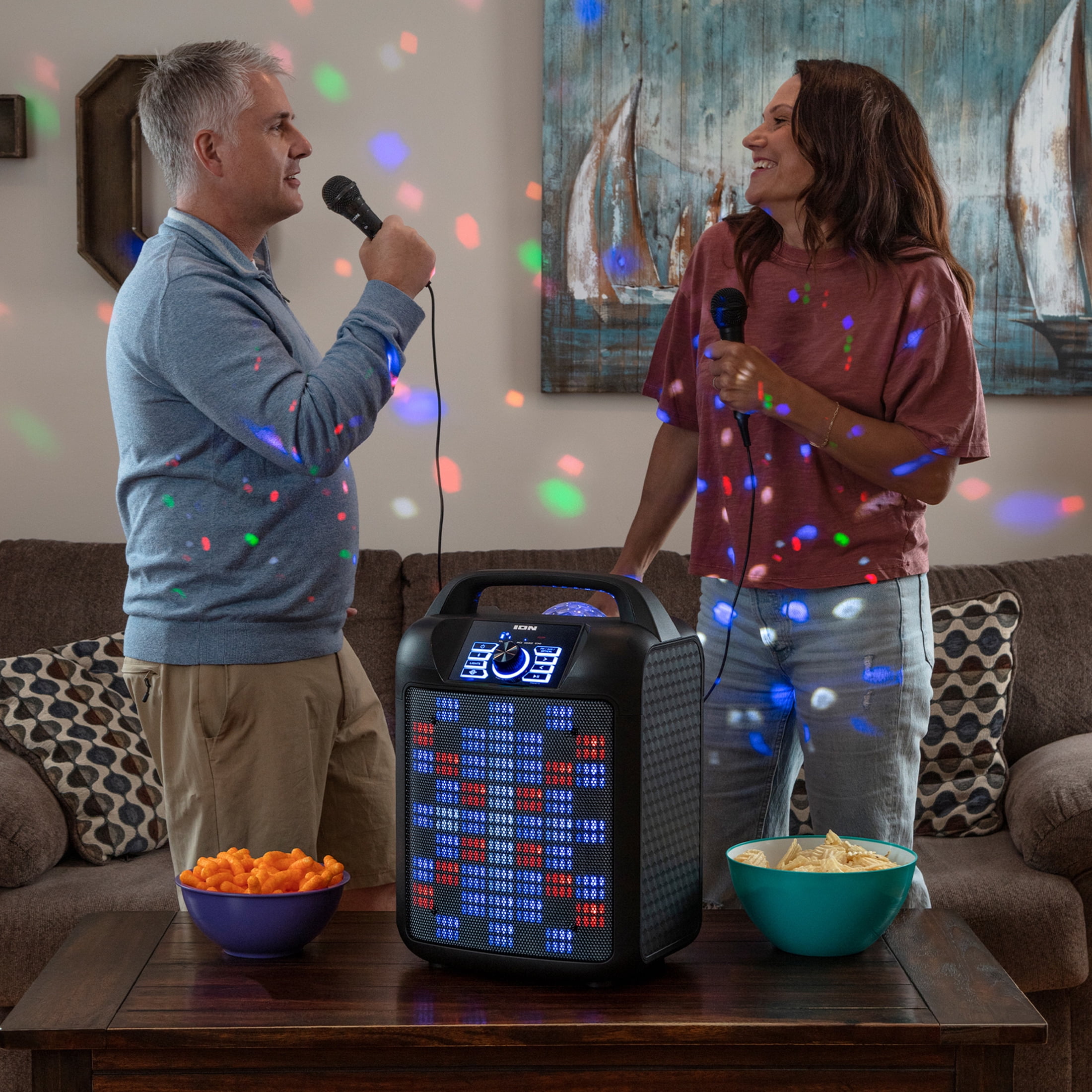 ION Audio Party Rocker Max - Portable Speaker with Customizable Party Theme Lights