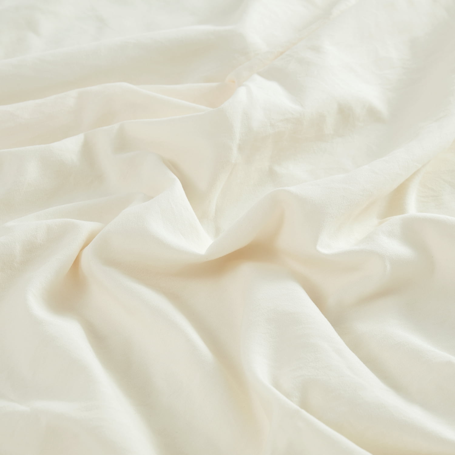 JML Twin Size Duvet Cover Set 2 Piece, Washed Microfiber Comforter Cover,Ivory