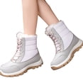 thumbnail image 4 of Willtoo Women's Winter Waterproof Snow Boots Lined Faux Fur Lace Up Platform Non-Slip Casual Warm Shoes, 4 of 5
