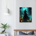 thumbnail image 4 of Vintage Halloween Witch Canvas Wall Art Painting，Gothic Print Pictures for Home Wall Decor Retro Horror Creepy Dark Posters for Living Room Bedroom Bar Home Halloween Party Decor Framed, 4 of 5