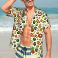 thumbnail image 3 of Fotbe Lemon Fruits Vegetables Hawaiian Shirt for Men Unisex Summer Beach Casual Short Sleeve Cotton Linen Button Down Shirts-X-Large, 3 of 5