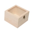thumbnail image 2 of Caja de madera para guardar flores, caja de recuerdos, caja de madera para suministros de fiesta, boda tapa de cristal 18x18x12cm, 2 of 9