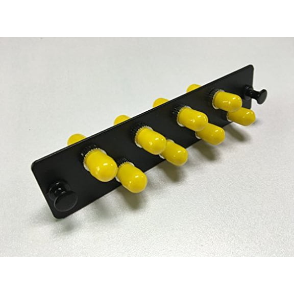 RiteAV LGX Footprint ST Adapter Panel, 8 Ports, Loaded w/8 ST Simplex Singlemode Adapters, Black