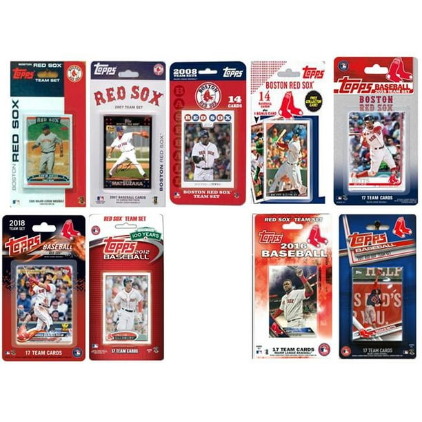 C&I Collectables REDSOX919TS MLB Boston Rouge Sox 9 Différents Ensembles de Cartes à Collectionner sous Licence