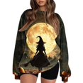 thumbnail image 2 of Halloween Tops for Women Pumpkin Graphic Crew Neck Long Sleeve Fashion Funny Party Pullover Top Multicolor 14 S, 2 of 6