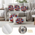 thumbnail image 6 of God Bless America Pillow Covers 2 Pack Independence Day Retro Five-Pointed Star U. S. Flag Pillowcase Waterproof Outdoor Throw Pillow Cover for Patio Garden Square Cushion 26”x26”, 6 of 9