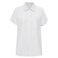thumbnail image 1 of Dinheiro Camisas con Cuello en V y Botones para Mujer Blusa de Manga Larga Mangas enrolladas con puños Tops Informales de Trabajo Lisos con Bolsillos,,S,, 1 of 8