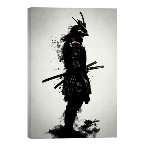 Cortesi Home Armored Samurai Canvas Wall Art, 40 in x 60 in, Black