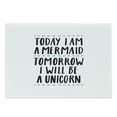 thumbnail image 1 of Im Mermaid Cutting Board, Words in Favor of Optimistic Outlook Towards Life Changing Attitudes Slogan, Decorative Tempered Glass Cutting and Serving Board, Large Size, Black White, by Ambesonne, 1 of 1
