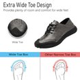 thumbnail image 3 of Mens Sports Casual Shoes Leather Soft Bottom Lightweight Flat Shoes Non-slip Breathable Walking Driving Loafers Gray 9.5 US, 3 of 7