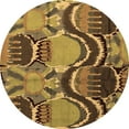 thumbnail image 1 of Ahgly Company Indoor Round Abstract Brown Modern Area Rugs, 7' Round, 1 of 4