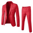 thumbnail image 2 of JUUYY Men's Stylish Suits Big and Tall Slim Fit One Button Suit Jacket Blazer and Pants Set for Dinner Wedding Party Prom Wine XXXL, 2 of 3