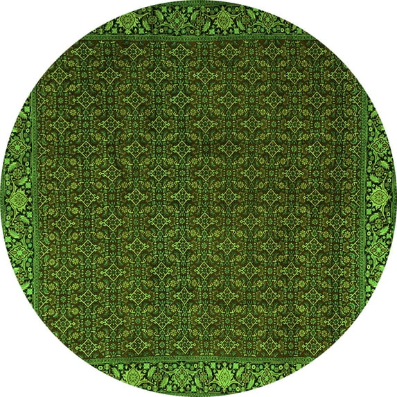 Ahgly Company Indoor Round Persian Green Traditional Area Rugs, 8' Round