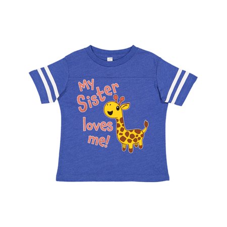 

Inktastic My Sister Loves me- cute giraffe Gift Toddler Boy or Toddler Girl T-Shirt