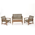 thumbnail image 1 of Noble House Hampton 4 Piece Outdoor Wicker Conversation Set in Gray, 1 of 44