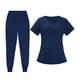 thumbnail image 4 of Conjunto de traje médico para mujer, ropa de trabajo lavable a máquina, suave, con bolsillos, uniforme para enfermería, pantalones para correr, 4 of 8