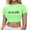 Light Green, variant on Women's Casual Crop Top with Round Neck Short Sleeve Design Featuring Printed Pattern for Everyday Spring and Summer Wear, XS, Hot Pink