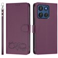 thumbnail image 2 of Wallet Leather Case For Motorola Moto G Stylus 5G 2026 6.7",With Card Holder,Wristband, Shockproof Kickstand Embossed Happy Pattern Phone Case,Purple, 2 of 8